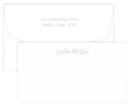 Triple Thick Mayfair Wide Flat Note Cards - Embossed